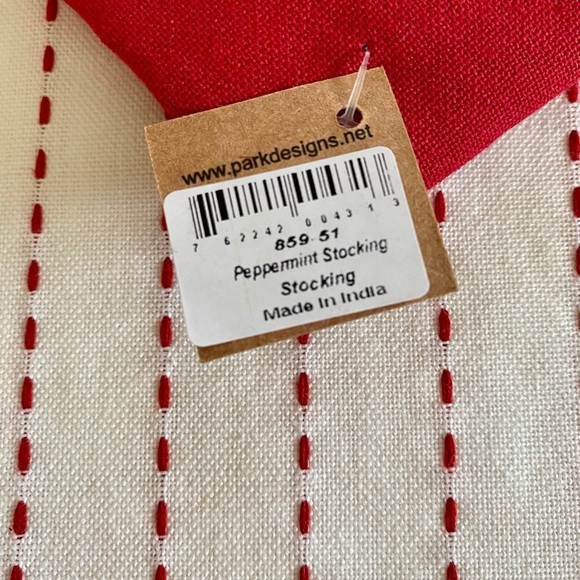 Park Designs Peppermint STOCKING x 4 NWT Christmas Holiday Stockings - Picture 7 of 8